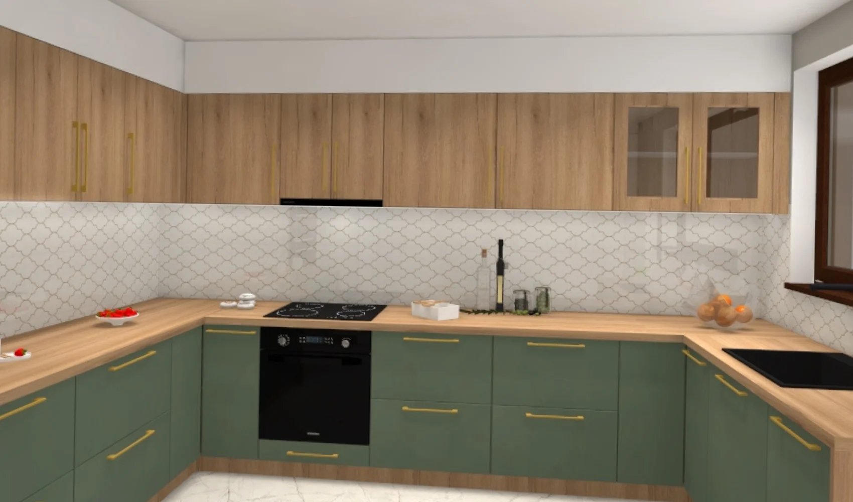 3D-visualisatie van een maatkeuken